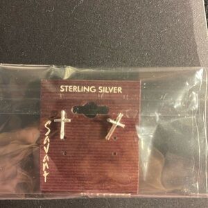 Savant Sterlingg Silver Cross Earrings. Brand New